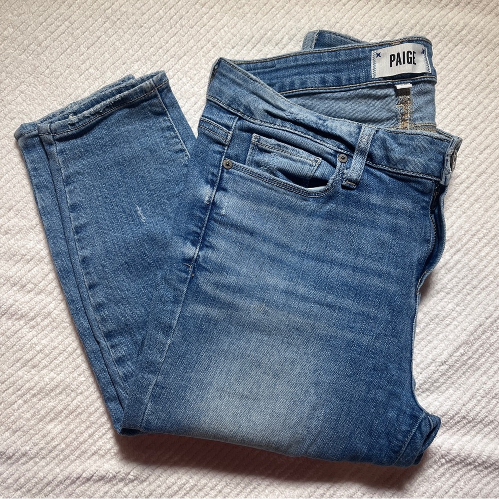 Paige Verdugo Crop Medium Wash Blue Jeans